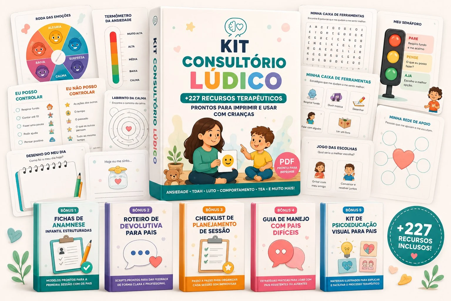 Kit Consultório Lúdico — +227 recursos terapêuticos e 5 bônus