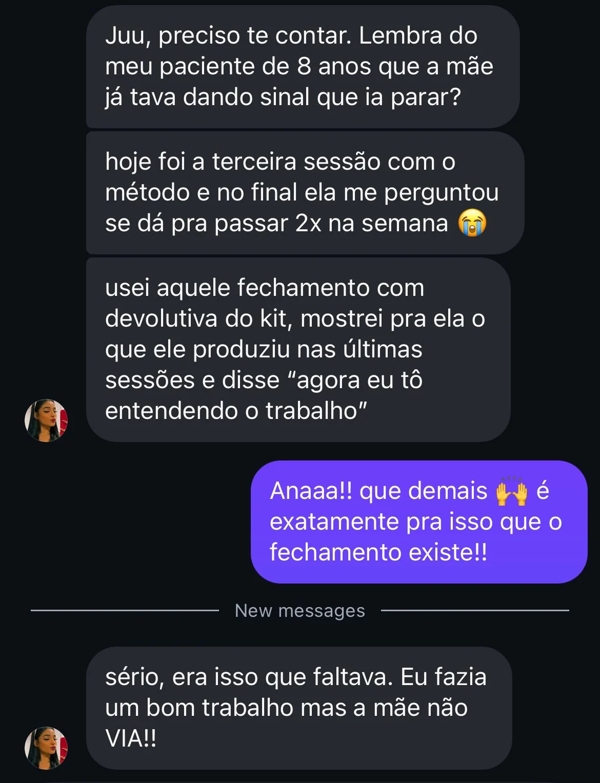 Conversa real de cliente no WhatsApp 3